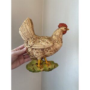 Vintage Homco Wall Hanging Hen Chicken Figurine Farmhouse Decor 9 Inches Collect